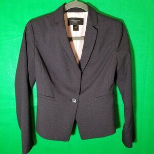 Ann Taylor Loft Blazer Jacket Size 4P Petite Black Business Corporate Board